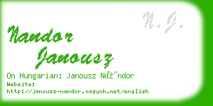 nandor janousz business card